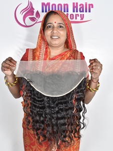 Produits de haute qualité Frontal 13*6 cheveux humains indiens bruts bouclés longue durée doux soyeux épais prix d'usine disponible par exportation - Product Image 2