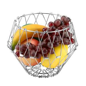 Panier en fil métallique doré Corbeille à fruits et à pain décorative pour la cuisine, la table à manger et l'organisation de la maison Élégante et résistante à la rouille - Product Image 2