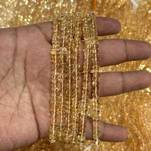 Citrine naturelle de 5 mm à 7 mm, perles rondes lisses de haute qualité, jaunes, pour la fabrication de bijoux - Product Image 4