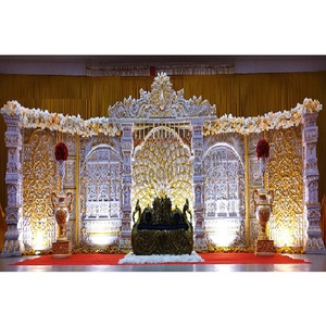 Tema de boda tradicional de Sri Lanka, escenario de recepción, estilo tamiliano, evento de boda hindú, configuración de escenario, decoración de escenario de boda árabe - Product Image 1