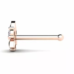 14kt White Gold Floral <b>Nose</b> <b>Stud</b> Screw Back <b>Nose</b> Pin Made With Certified Lab grown <b>Diamonds</b> Stylish Women Jewelry Collection - Product Image 6