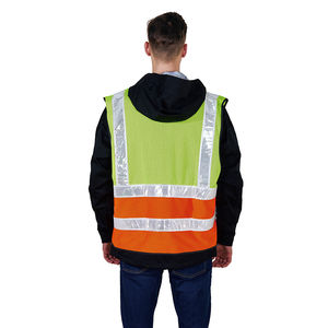 Haute visibilité, respirant, polyester, bande réfléchissante en PVC, fermeture éclair, logo personnalisable, poche pour carte d'identité, maille, résistant au feu, travail intensif - Product Image 2
