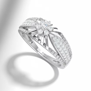 แหวนทอง 14K ประดับเพชรทรงกลมเจียระไนแบบบริลเลียนท์ รูปดาว สำหรับผู้หญิง |   เพชรทรงบริลเลียนต์ 0.24 กะรัต - Product Image 1