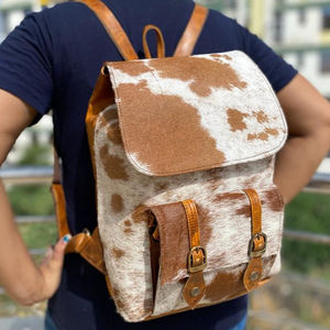 กระเป๋าเป้สะพายหลังหนังวัวแท้ผมสีน้ำตาลกระเป๋าเป้สะพายหลังหนังอเนกประสงค์ - Product Image 6