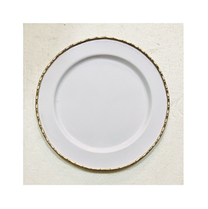 Bordure en bambou métal fer plaque de chargeur décoratif fête de mariage servant plaque de chargeur pour la décoration de mariage à la maison - Product Image 1