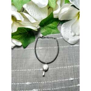 George Rios White Buffalo & Sterling Silver <b>Beaded</b> <b>Bracelet</b> with Pearl and Diamond Classic Religious Wedding Party Gift - Product Image 5