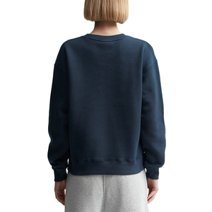 Sudadera de lana de Color sólido de alta calidad para mujer, nuevo diseño de cuello caído, insignia de decoración impresa para ropa de Otoño/Invierno - Product Image 3