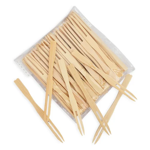 Logo personnalisé mini enfants ensemble de petites fourchettes en bambou pour les fruits jetables et biodégradables pour les aliments de dessert de fête - Product Image 3