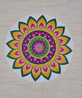 Décorations indiennes Diwali autocollant de sol Rangoli autocollant vinyle écologique pour la maison entrée décoration de Table murale cadeau de retour
