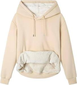 Ladies <b>Fleece</b> Pullover <b>Women</b> Warm Hooded <b>Top</b> Relaxed Fit Winter Sweatshirt - Product Image 4