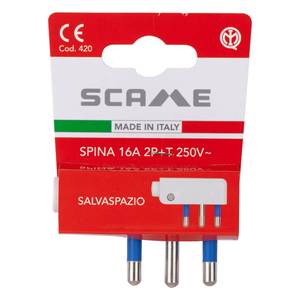 Italian Standard 2P+T 16A Electrical <b>Plug</b> Cable White PP0420R for Side Cable <b>Adapter</b> & Connectors - Product Image 2