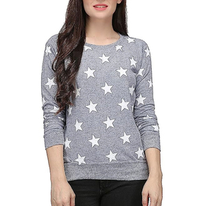Sudadera hecha de poliéster y algodón para exteriores para adultos, Sudadera de cuello redondo impresa personalizada para mujer - Product Image 4