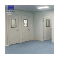 Portes battantes doubles en acier inoxydable pour salle blanche avec isolation acoustique souple et flexible en verre