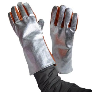 Guantes de cuero de vaca de calidad superior Papel de aluminio Piel de cabra Industrial Heavy Duty XL Guantes de seguridad de soldadura Tig Resistentes al fuego - Product Image 6