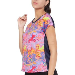 เสื้อยืดคอกลมสำหรับผู้หญิงพิมพ์ลายซับลิเมชัน - Product Image 2