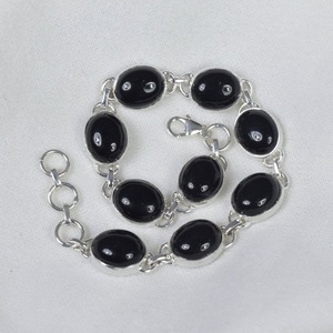 Gorgeous <b>Solid</b> 925 Sterling <b>Silver</b> Black Onyx Oval Shape Gemstone Handmade Fine <b>Silver</b> <b>Bracelet</b> Jewelry Sterling <b>Silver</b> Jewelry - Product Image 3