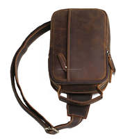 Tas Dada Pria ALBORZ SL20 Kulit Asli Vintage Portable Model Terbaru Kasual Outdoor Selempang Satu Tali