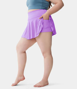 Falda de cintura alta activa para mujer de talla grande con bolsillo seguro pantalones cortos incorporados para yoga, ropa deportiva de golf para comodidad y estilo para hombres - Product Image 4