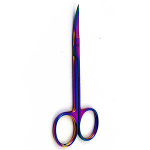 Ciseaux chirurgicaux en acier allemand de couleur titane à usage unique Ciseaux opérants à iris de qualité industrielle Lame incurvée en acier inoxydable - Product Image 6