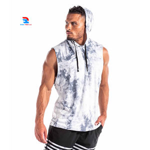 <b>Men's</b> Gym Bodybuilding <b>Sleeveless</b> <b>Hoodie</b> Winter Workout Singlet Tops with Digital Print Plain Dyed for Running - Product Image 6