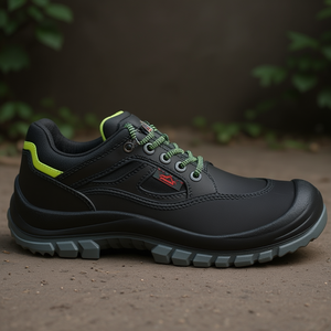 Nouvelles bottes de travail en cuir premium antidérapantes à lacets - Product Image 3