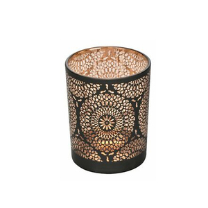 Metal Candle Holder Inside <b>Gold</b> Outside <b>Black</b> - Product Image 2