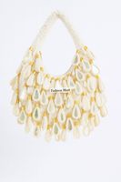Sac de soirée perlé de créateur, fait main, avec des paillettes et des broderies de perles en forme de larme