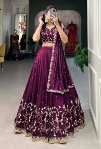 Trendmalls ผ้าไหมปักลายทรงเอศิลปะคอวี lehenga choli dupatta เอวธรรมชาติระบายอากาศได้ดีเย็บปักเป็นมิตรกับสิ่งแวดล้อม - Product Image 6