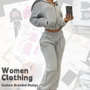 Custom Ribbed Wash 2-Piece Set <b>Men</b> Casual Long Sleeve Zip <b>Crop</b> <b>Tops</b> High Waist Legging Matching Winter Fitness Breathable High - Product Image 5
