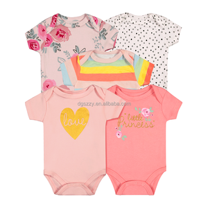 Tuta in cotone per neonato il bambino cresce meglio come i vestiti per bambini 3-12 <span class=keywords><strong>mesi</strong></span> ragazzo ragazza manica corta Casual pagliaccetto in cotone rosa - Product Image 5