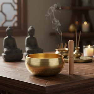 Bol chantant tibétain artisanal en acier inoxydable, instrument écologique pour la méditation, la guérison sonore, le yoga, l'équilibre spirituel - Product Image 1