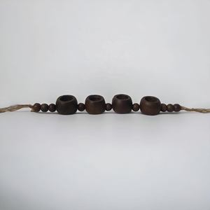 Guirlande de bougeoirs à perles modernes à 6 sections, lanterne en bois de mangue artisanale indienne, décoration de Noël et de mariage - Product Image 2