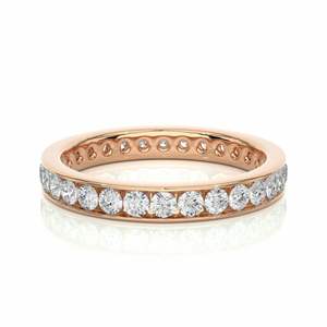 Anillo de Bodas de Diamantes con Engaste de Canal Redondo para Mujer - Product Image 3