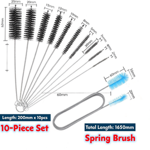 Juego de cepillos de limpieza para acuario, cepillo de doble extremo con manguera flexible, 10 cepillos de nailon para limpiar tubos, para filtro de pecera y bomba - Product Image 4