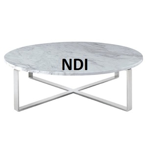Décoration de maison de luxe d'hôtel de restaurant table basse en métal et en marbre meubles de salon avec table d'appoint de finition personnalisée - Product Image 1