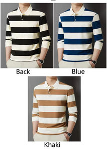 เสื้อโปโลรักบี้ผู้ชาย ราคาสุดคุ้ม ทันสมัย แห้งเร็ว ผ้าฝ้าย 100% บริการ OEM ลายทางแนวนอน - Product Image 6