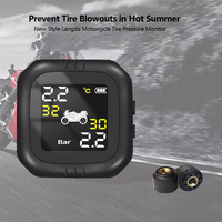 Système d'alarme numérique de surveillance de la pression et de la température des pneus de moto, système TPMS sans fil avec chargement USB et 2 capteurs externes