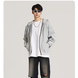 Sudaderas con capucha en blanco con estampado de logotipo personalizado de alta calidad Sudaderas con capucha para hombre Sudadera con capucha con cremallera lisa en blanco - Product Image 6