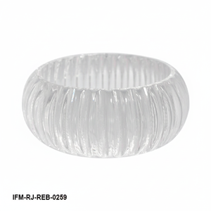 Brazalete de Resina Transparente con Textura Acanalada, Hecho a Mano, para Mujer - Product Image 1