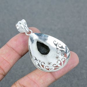 Meilleure vente plaqué argent mode laiton vert Onyx déclaration pendentif collier à breloques en forme de poire bijoux au meilleur prix - Product Image 3