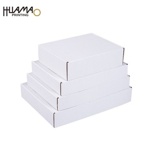 Boîte d'expédition en carton ondulé blanc vierge avec couvercle plié, emballage personnalisé non imprimé pour boîte d'abonnement mensuel, emballage cadeau - Product Image 1