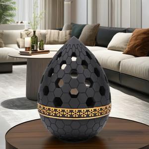 <b>Oud</b> Bakhoor Stainless Steel <b>Incense</b> Burner with Honeycomb Design Eco-Friendly Home Decoration Black Gold - Product Image 6