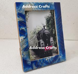 Rectangle de décoration créative cadre photo en laiton orné d'angles en laiton incrusté de résine vintage laiton/résine/verre/MDF pour utilisation de cadeau de noël - Product Image 5