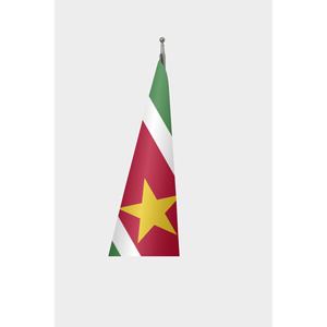 Suriname Official Indoor <b>Flag</b> Digital Desk Aluminum <b>Pole</b> Durable Polyester Silk Plastic Automotive Insurance Education Display - Product Image 3