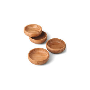 Ensemble de 3 bols ovales modernes en bambou et bois d'acacia, élégant, durable, poli, pour la maison - Product Image 1