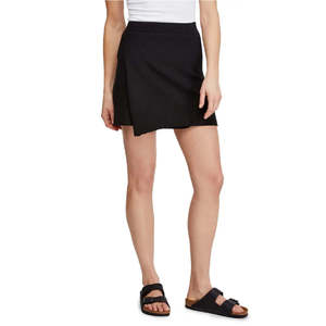 Jupe courte en similicuir Mod Faux Wrap pour femme de Free People, noire, taille moyenne, avec taille élastique - Product Image 1