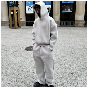 Conjunto de Sudadera con Capucha y Pantalones Deportivos Holgados de Dos Piezas para Hombre, de Invierno, Personalizado, de Algodón 100% Resistente, Antiolor - Product Image 1