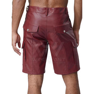Pantalones cortos de cuero de alta calidad superventas a la venta, ropa informal hecha a medida, pantalones cortos de cuero para hombre para Uso en adultos - Product Image 2