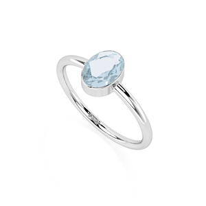 925 Plata de Ley Natural aguamarina bisel ajuste hecho a mano diseñador minimalista anillo regalo para ella anillo apilable joyería - Product Image 2