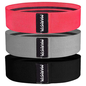 Fabricant professionnel Logo personnalisé bandes de hanche élastiques de Fitness ensemble de 3 pièces vente en gros tissu bande de butin de résistance Non roulante - Product Image 5